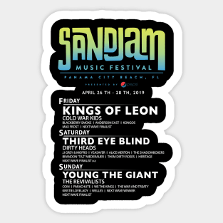 NEW SAND JAM FESTIVAL LINE UP 2019 OBBY05 Sticker